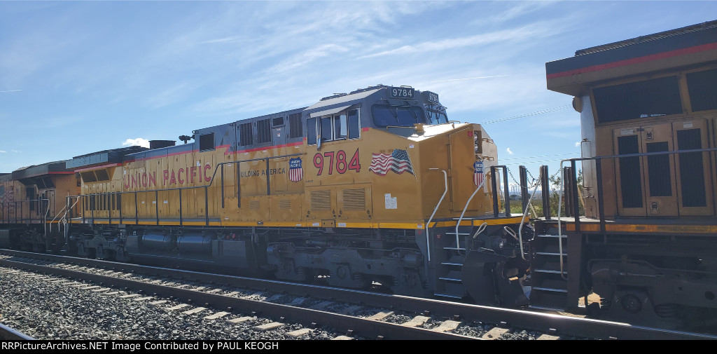 UP 9784 Accomplishing Hostler Duties at The UP Mojave Yard, California 